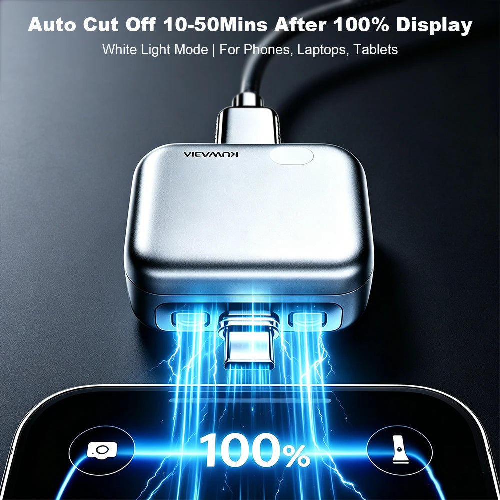 Smart Full Charge Self-Cut Type-C Adapter, Universal Auto Disconnect for Night Charging, Overcharge Prevention Separator