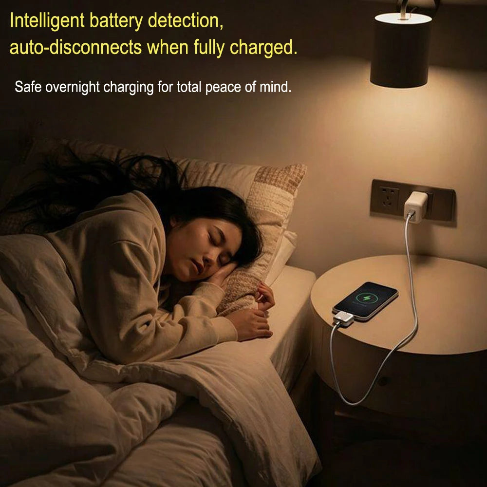1Pcs Full Charge Auto Separation Charging Head, Type-C Smart Auto Cut Adapter, Universal Safety Charger for Daily Unattended Use